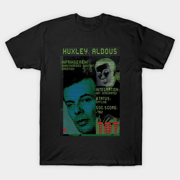 Aldous Huxley - Sci-Fi Retro Portrait T-Shirt by Exile Kings 